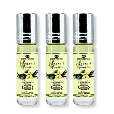 Al Rehab Spanish Vanilla Perfume Oil 6ML (3-Pack) Bottle Image